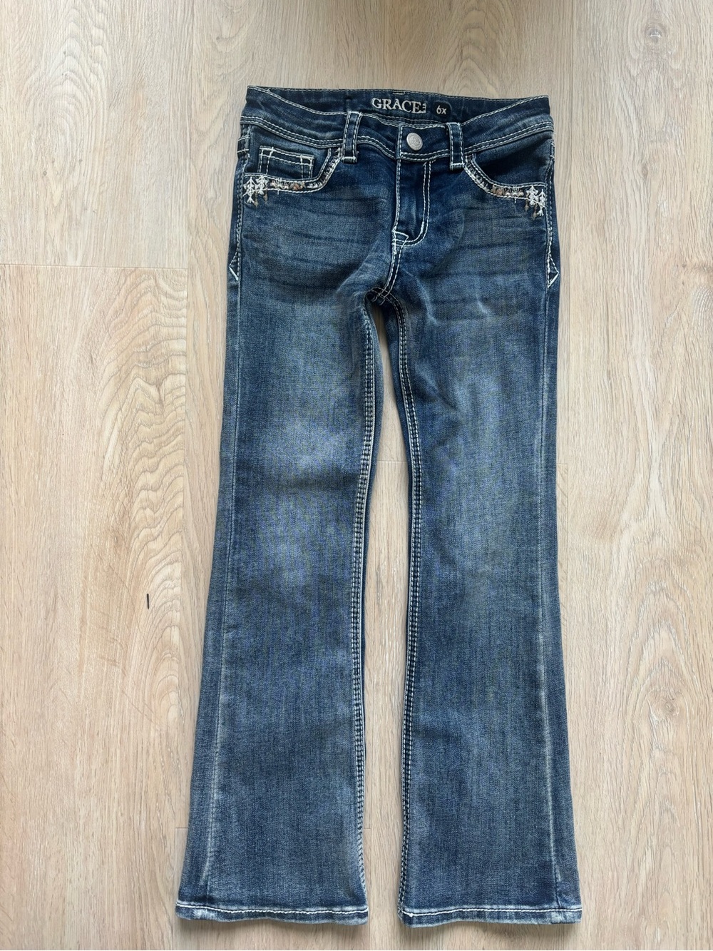 Grace in La Girls' Size 6X 6 Yr Western Bootcut Jeans Embellished Denim New